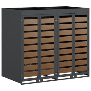 vidaXL Wheelie Bin Opbevaring til 3 Affaldscontainere Antracit