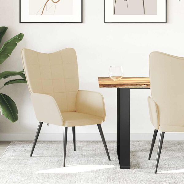 vidaXL l&aelig;nestol stof cremefarvet