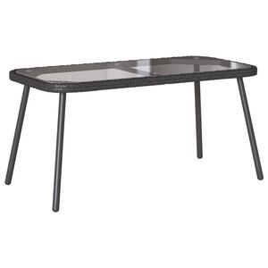 vidaXL Sofabord Sort 90 x 45 x 43 cm polyrattan
