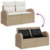 vidaXL Havesofa S&aelig;t med pude med opbevaring 10 pcs Beige og creme