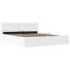 vidaXL hydraulisk opbevaringsseng med LED 160x200 cm kunstlæder hvid