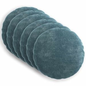 vidaXL Pudebetr&aelig;k 6 stk. HEERLEN Bl&aring; &Oslash; 50 cm Chenille Stof