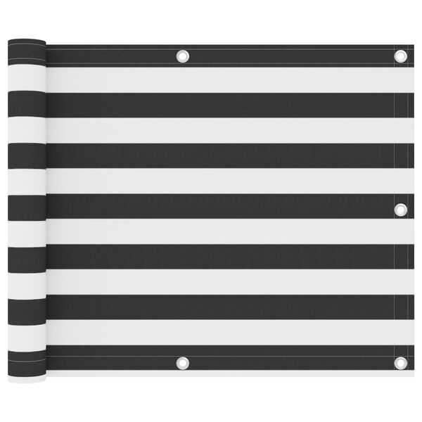 vidaXL altanafskærmning 75x500 cm oxfordstof antracitgrå og hvid