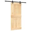 vidaXL Skyded&oslash;r Naturfarvet og sort 90 x 210 cm Massivt Fyrretr&aelig;