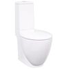 vidaXL keramisk toilet med afl&oslash;b bagp&aring; hvid