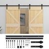 vidaXL Skyded&oslash;r 2 stk. 80 x 210 cm Massivt fyrretr&aelig;