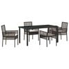 vidaXL Have Spisebordss&aelig;t 5 pcs Brun polyrattan