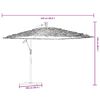 vidaXL haveparasol med LED-lys og st&aring;lstang 246x246x230 cm brun