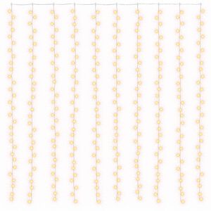 vidaXL lysgardin 3x3 m 300 LED'er 8 funktioner varm hvid
