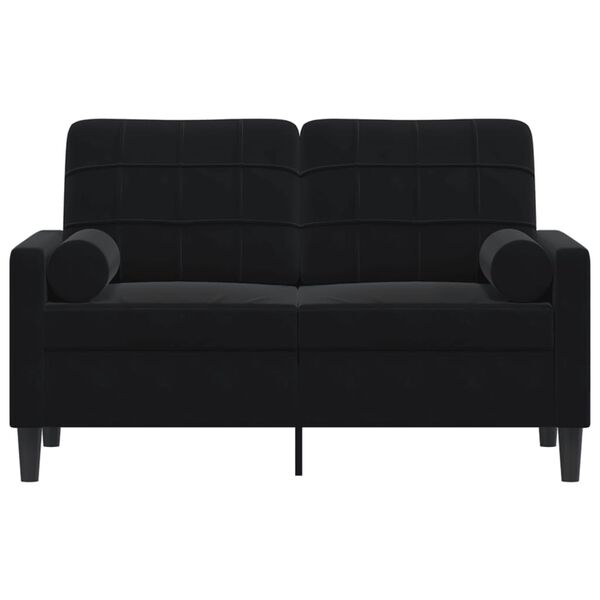 vidaXL 2-personers sofa med pyntepuder 120 cm velour sort