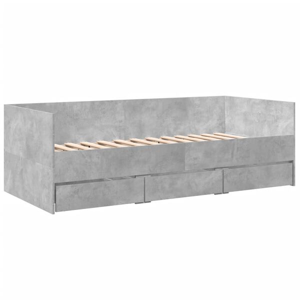 vidaXL daybed med skuffer uden madras 90x190 cm betongr&aring;