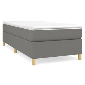 vidaXL Boxspring sengeramme M&oslash;rkegr&aring; 90x200 cm Stof