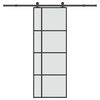 vidaXL skyded&oslash;r med hardwares&aelig;t 76x205 cm sikkerhedsglas aluminium