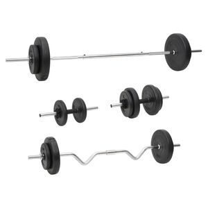 vidaXL v&aelig;gtstang og h&aring;ndv&aelig;gt med skiver 60 kg
