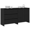 vidaXL Sideboard med skuffe 2 pcs Sort 70 x 41 x 75 cm Konstrueret tr&aelig;
