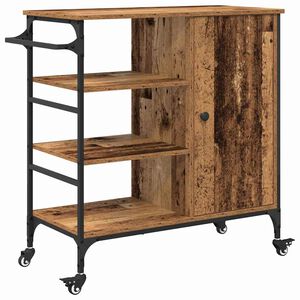 vidaXL K&oslash;kkenvogn Gammelt tr&aelig; 87.5 x 39 x 84.5 cm Konstrueret tr&aelig;
