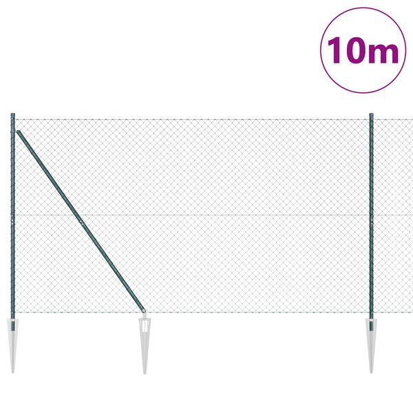 vidaXL Hegnsp&aelig;l Gr&oslash;n 10 x 1,6 m (40 x 40 mm mesh) St&aring;l og PVC