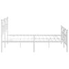 vidaXL sengeramme med sengegavl og fodgærde 183x213 cm metal hvid