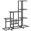 vidaXL blomsterstativ med hjul 94,5x25x92,5 cm metal sort