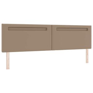 vidaXL LED sengegavl Cappuccino 200 cm Faux l&aelig;der