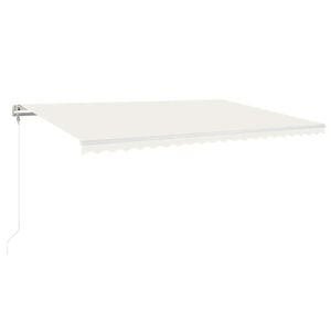 vidaXL markise m. LED + vindsensor 500x300 cm automatisk cremefarvet