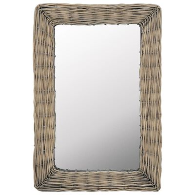 vidaXL spejl i flet 40 x 60 cm brun