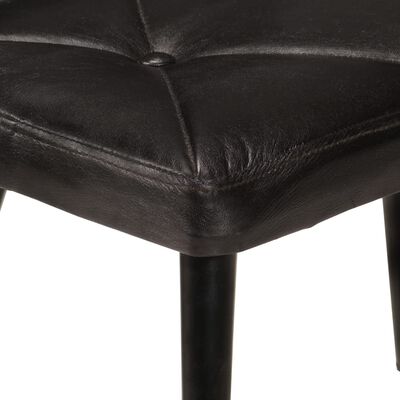 vidaXL lænestol med fodskammel ægte læder sort