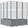 vidaXL plantekasse med espalier 120x120x136 cm PP lysegrå