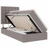 vidaXL Seng med opbevaring og LED Gr&aring;brun 90 x 200 cm Polyester