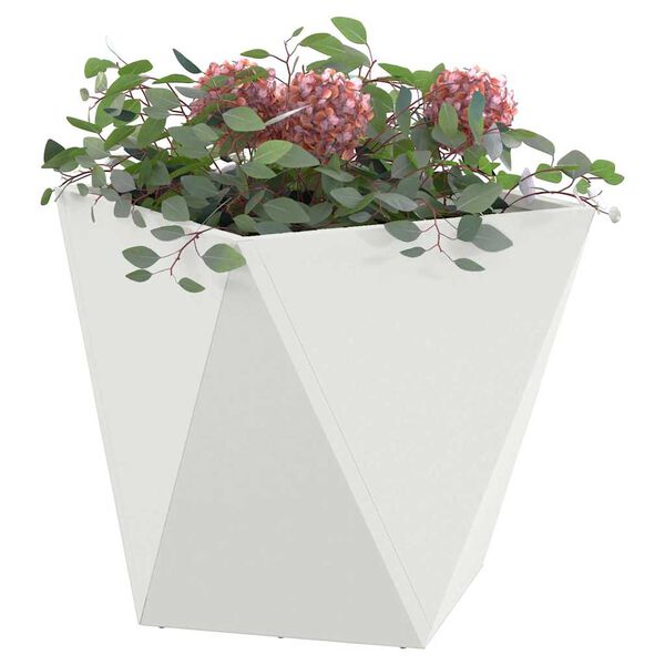 vidaXL Plantekasse 2 pcs Hvid 50 x 50 x 50 cm St&aring;l