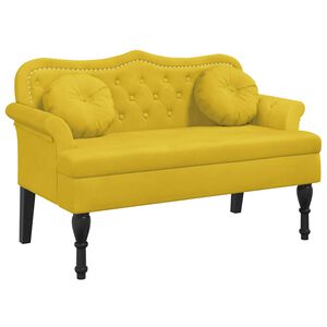 vidaXL b&aelig;nk med hynder 120,5x65x75 cm velour gul