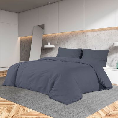vidaXL sengetøj 240x220 cm bomuld sort