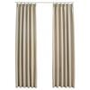 vidaXL m&oslash;rkl&aelig;gningsgardiner 2 stk. med kroge 140 x 245 cm beige