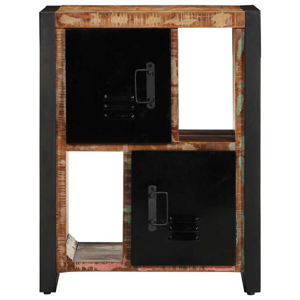 vidaXL skænk flerfarvet 55x35x70 cm massivt genbrugstræ