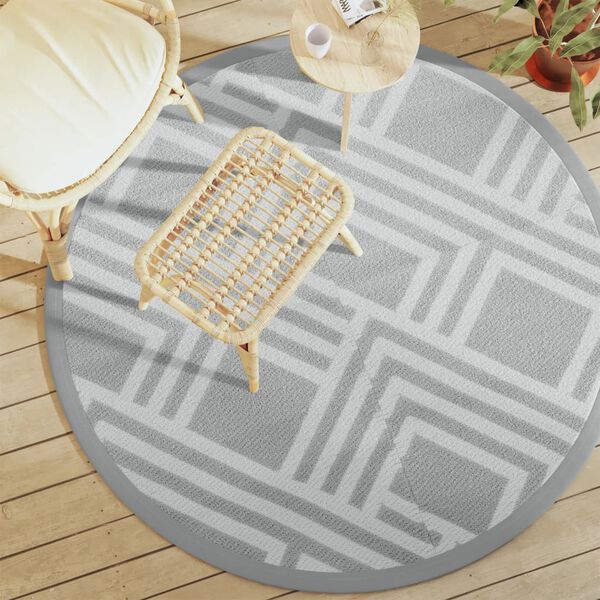 vidaXL udendørs gulvtæppe ARAKIL Ø160 cm PP grå