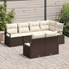 vidaXL Havesofa Sæt 7 pcs Brun Poly rattan
