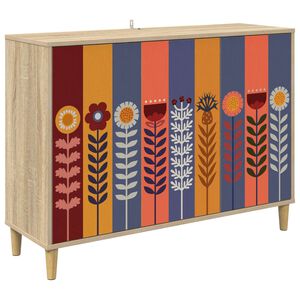 vidaXL Sideboard ESSEN Sonoma-eg 102 x 33 x 75 cm Konstrueret tr&aelig;