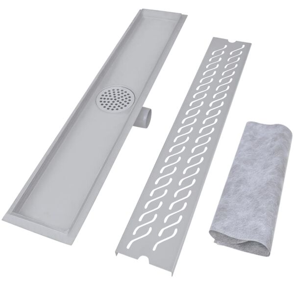vidaXL lineære bruseafløb 2 stk. bølgedesign 730 x 140 mm rustfrit stål