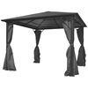 vidaXL pavillon med gardin aluminium 300 x 300 cm antracitgr&aring;