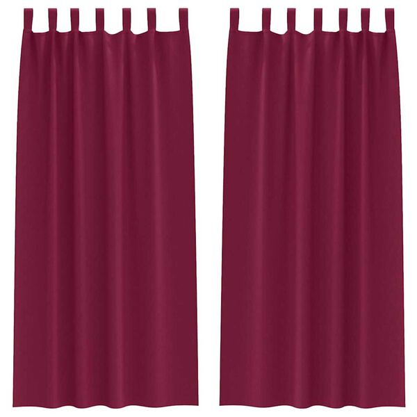 vidaXL M&oslash;rkl&aelig;gningsgardiner med ringe 2 pcs Vinr&oslash;d 260 x 140 cm