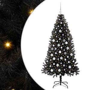 vidaXL Juletr&aelig; Sort 180 cm PVC