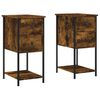 vidaXL sengeborde 2 stk. 32x42x70 cm konstrueret tr&aelig; r&oslash;get egetr&aelig;