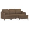 vidaXL 3-personers sofa med fodskammel 180 cm stof Brun