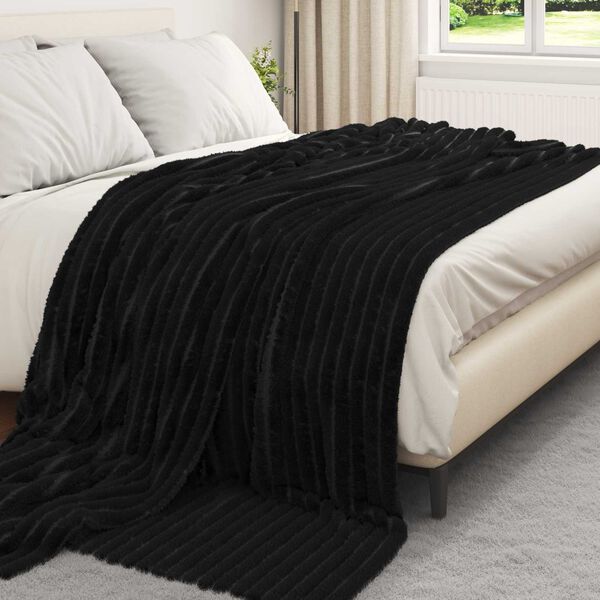 vidaXL Kastet&aelig;pper 6 pcs Sort 270 x 240 cm Fleece