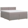 vidaXL Boxmadras med topmadras Gr&aring;brun 140 x 200 cm Stof