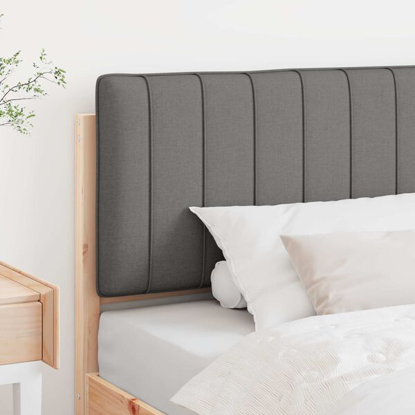 vidaXL Polstret sengegavl Brun og Lys Gr&aring; 100 cm Massiv fyrretr&aelig;