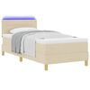 vidaXL LED Box Spring Bed med madras med LED Creme 90 x 190 cm Stof