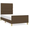 vidaXL Sengeramme uden madras M&oslash;rkebrun 90x200 cm Stof