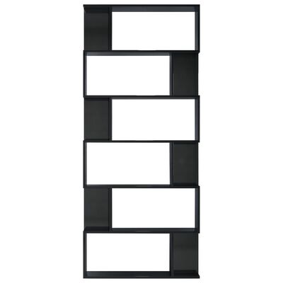 vidaXL bogskab/rumdeler 80 x 24 x 192 cm spånplade sort højglans