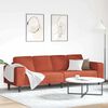 vidaXL Sofa med pude R&oslash;d orange 250 x 77 x 76 cm Velourstof